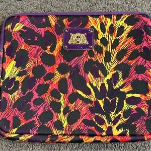 Juicy Couture iPad Peacock Leopard Zip Around Carrying Case Holder 10”x8.25”